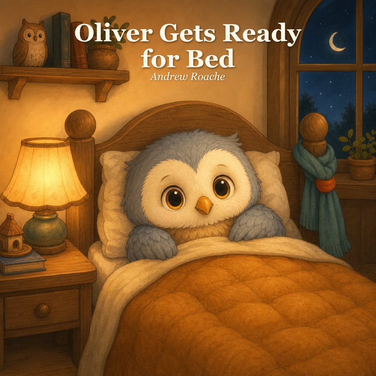 Oliver Gets Ready for Bed - picture book cover by Lantern Path Books.