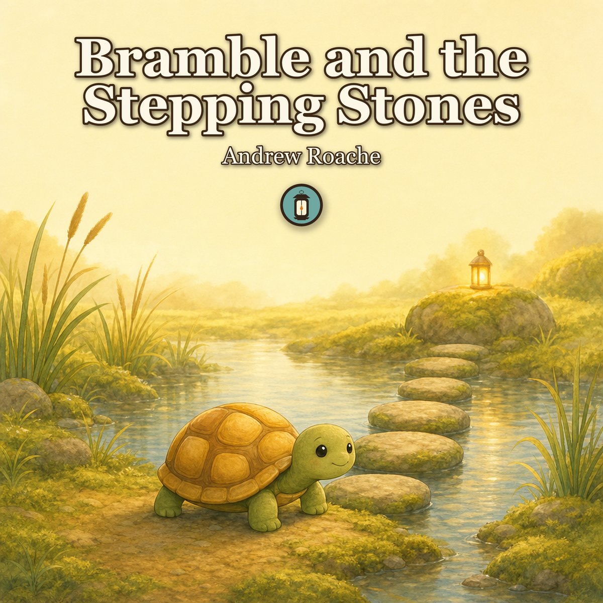 Bramble and the Stepping Stones - picture book cover by Lantern Path Books.