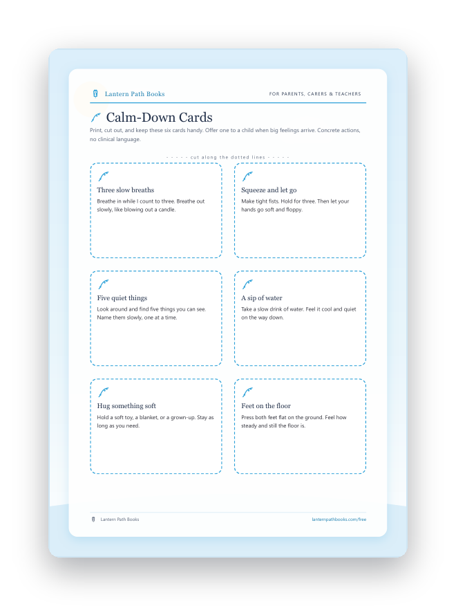 Preview of the printable Calm-Down Cards.