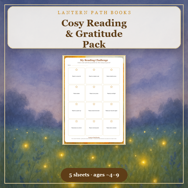 Cosy Reading & Gratitude Pack printable kit from Lantern Path Books