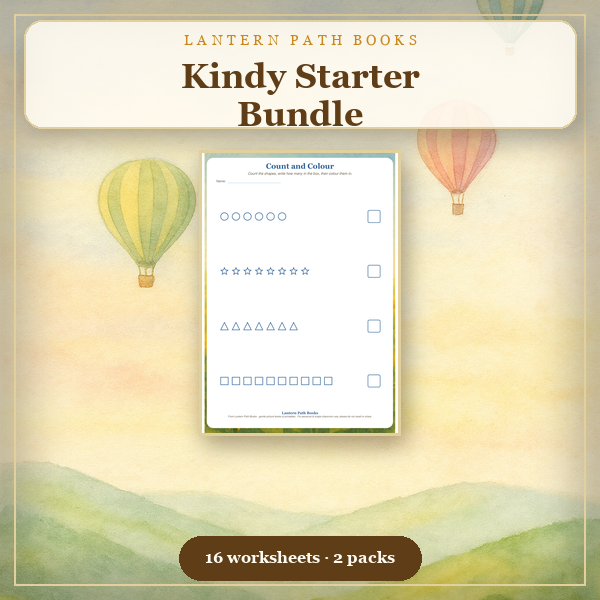 Kindy Maths & Phonics Bundle printable kit from Lantern Path Books