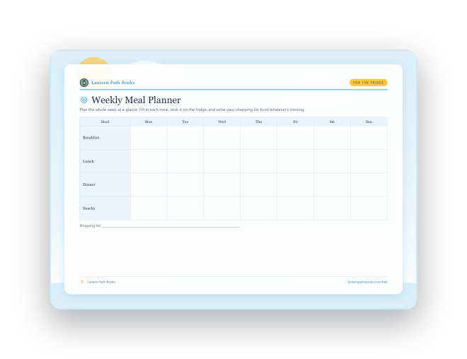 Preview of the printable Weekly Meal Planner.